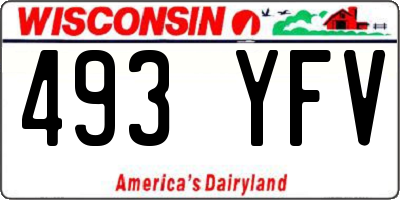WI license plate 493YFV