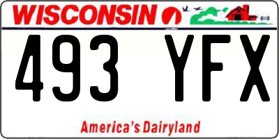 WI license plate 493YFX