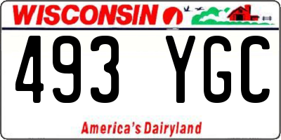 WI license plate 493YGC
