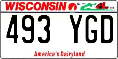 WI license plate 493YGD
