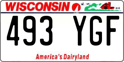 WI license plate 493YGF