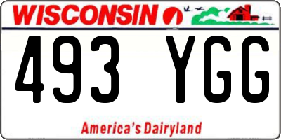 WI license plate 493YGG