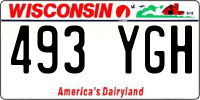 WI license plate 493YGH