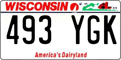 WI license plate 493YGK