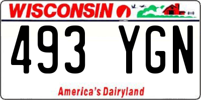 WI license plate 493YGN