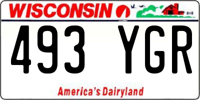 WI license plate 493YGR