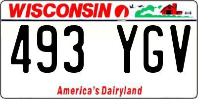 WI license plate 493YGV