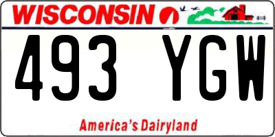 WI license plate 493YGW