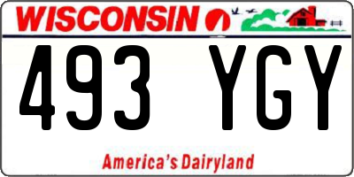 WI license plate 493YGY