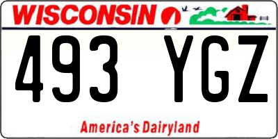 WI license plate 493YGZ