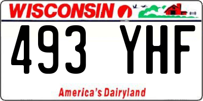 WI license plate 493YHF