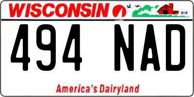 WI license plate 494NAD