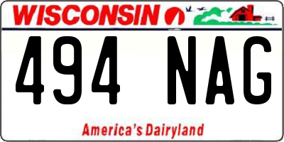 WI license plate 494NAG