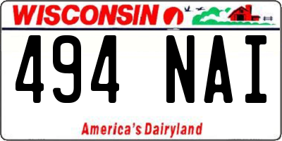 WI license plate 494NAI