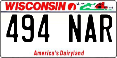 WI license plate 494NAR