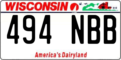 WI license plate 494NBB