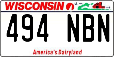WI license plate 494NBN