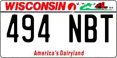 WI license plate 494NBT