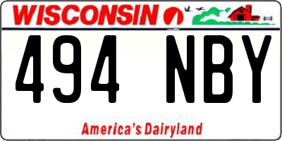 WI license plate 494NBY