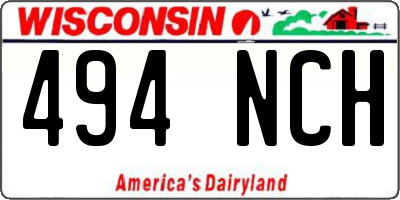WI license plate 494NCH