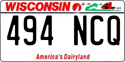 WI license plate 494NCQ