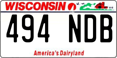 WI license plate 494NDB