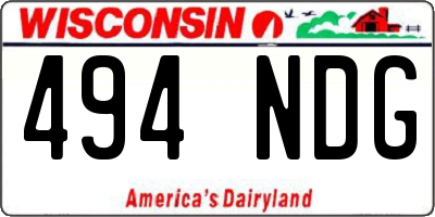 WI license plate 494NDG