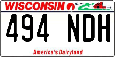 WI license plate 494NDH