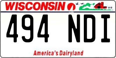 WI license plate 494NDI