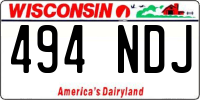 WI license plate 494NDJ