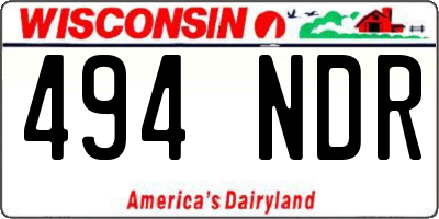 WI license plate 494NDR