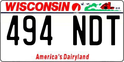 WI license plate 494NDT
