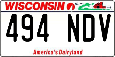 WI license plate 494NDV