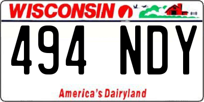 WI license plate 494NDY