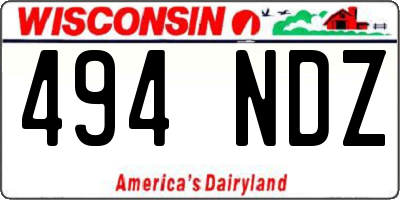 WI license plate 494NDZ
