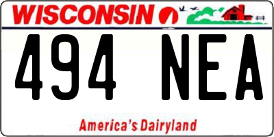 WI license plate 494NEA