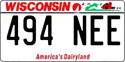 WI license plate 494NEE
