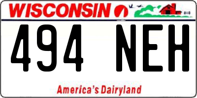 WI license plate 494NEH