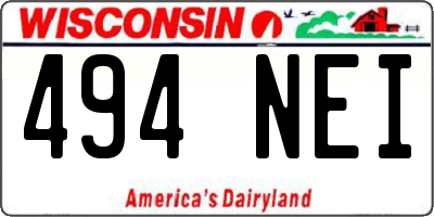 WI license plate 494NEI
