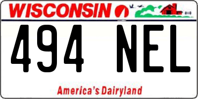 WI license plate 494NEL