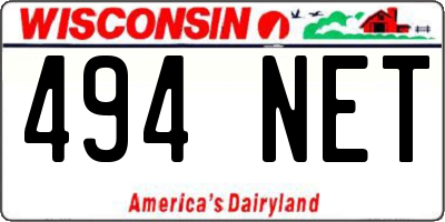 WI license plate 494NET