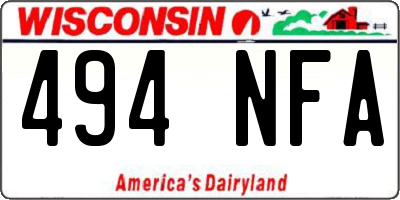 WI license plate 494NFA