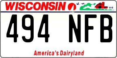 WI license plate 494NFB