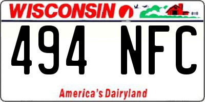 WI license plate 494NFC