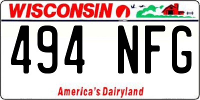 WI license plate 494NFG