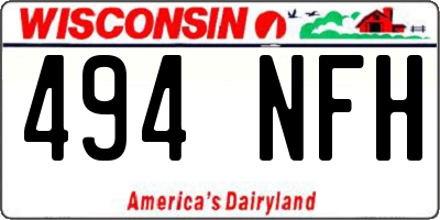 WI license plate 494NFH