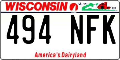 WI license plate 494NFK