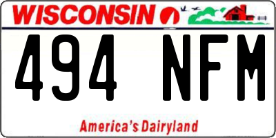 WI license plate 494NFM