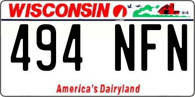 WI license plate 494NFN