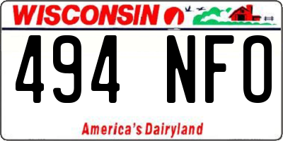 WI license plate 494NFO